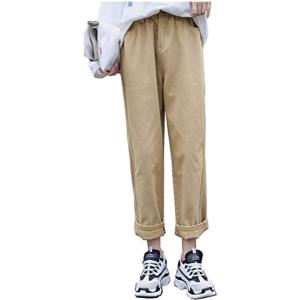 FM 41 BE ストレート チノパン ウエストゴム レディース パンツ ハイウエスト ズボン 長ズボン 厚手(ベージュ, 01. M)