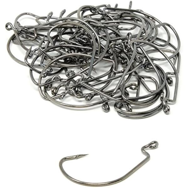 オフセットフック バス ワーム ソフト ル アー 用 4/0 50本( 4/0 50本)