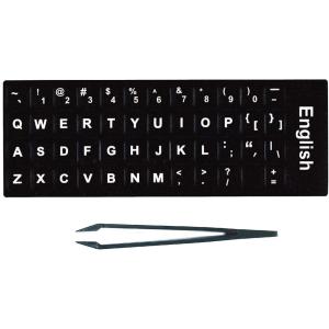 キーボードを英語配列に変身 シール ステッカー ラベル US配列/英語配列 黒地 白文字 貼り付け用...