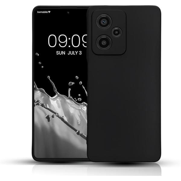 Xiaomi Redmi 12 5G ケース ブラック 用の マットブラック柔軟性 TPU素材耐衝撃...