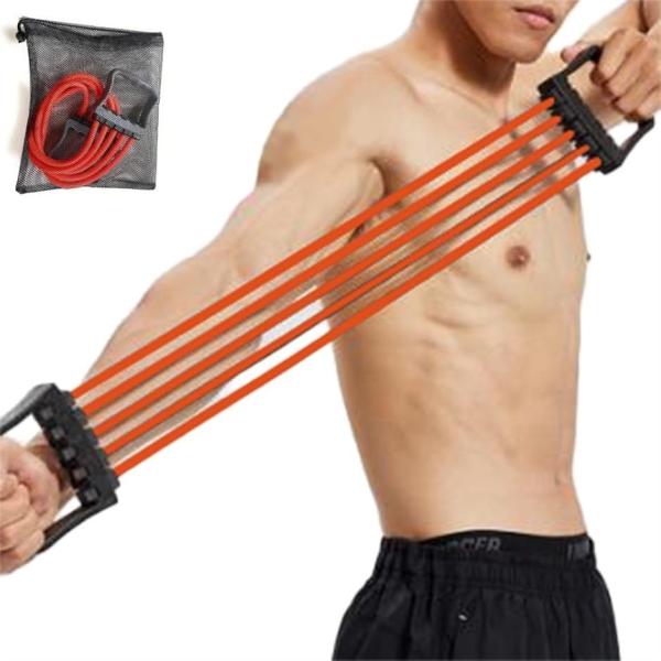 エキスパンダー 5連 式 ５段階 強度 調節 筋トレ 上半身 パーソナル マッスル トレーニング M...