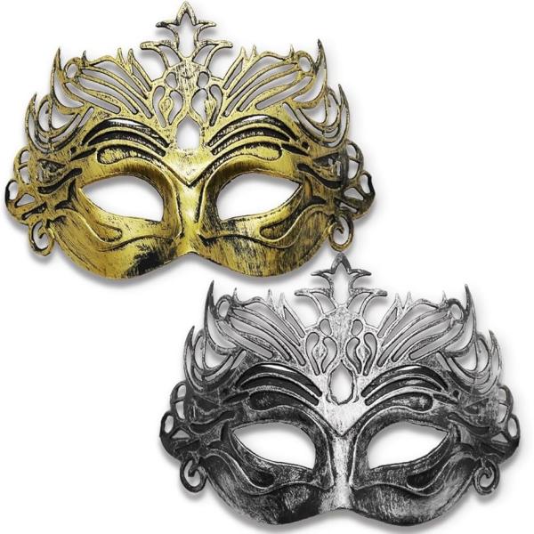 仮面 ベネチアンマスク 舞踏会 コスプレ マスカレードマスク お面 2個セット(王冠)