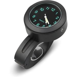 バイク 時計 防水 IPX7級 シルバー オートバイ 自転車 用 アナログ