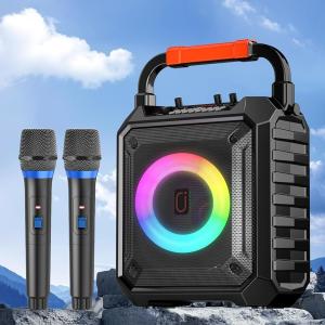 スピーカーセット カラオケセット 家庭用 拡声器 ワイヤレスマイク 2