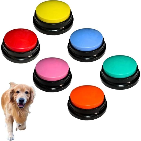 犬用録音ボタン コミュニケーションボタン 最大30秒録音 6個セット コミュニケーションツール トレ...