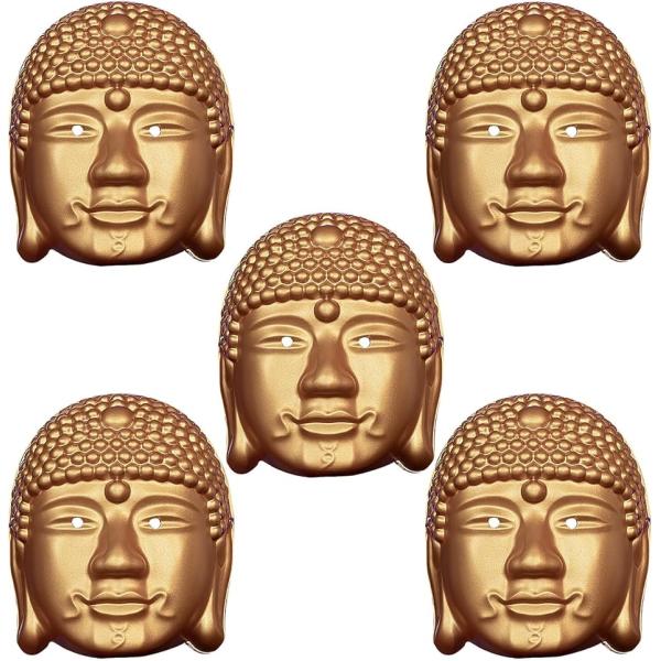 大仏 お面 おもしろ 被り物 ブッダ マスク ハロウィン コスプレ 金 大仏５枚セット 26cmx2...