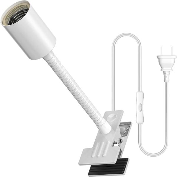 電球ソケット E26 クリップライトソケット 植物育成ライトに適しています スイッチ付き(白)