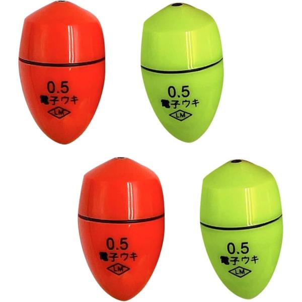 4個セット LED 電気ウキ フカセウキ 電子 海 夜 釣り 飛ばし 光る 防水 ケミカルライト ト...