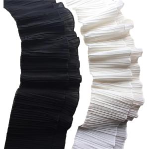 幅13cm 長さ4.5m 二層 ソフト シフォン レース プリーツ 生地 かわいい 
