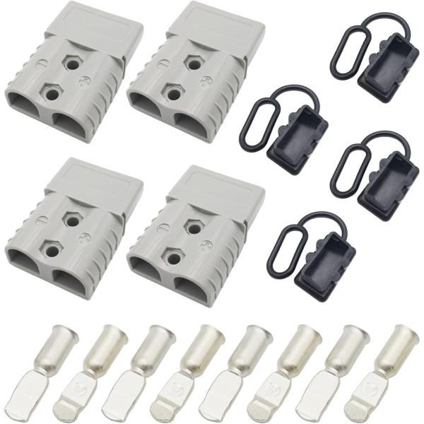 バッテリーコネクター 50A グレー クイックコネクト 端子 変換 防水(4個)