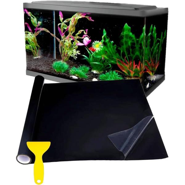 水槽背景シート 黒 2m スクリーンフィルム アクアリウム バックグラウンド 熱帯魚 PVC(30c...