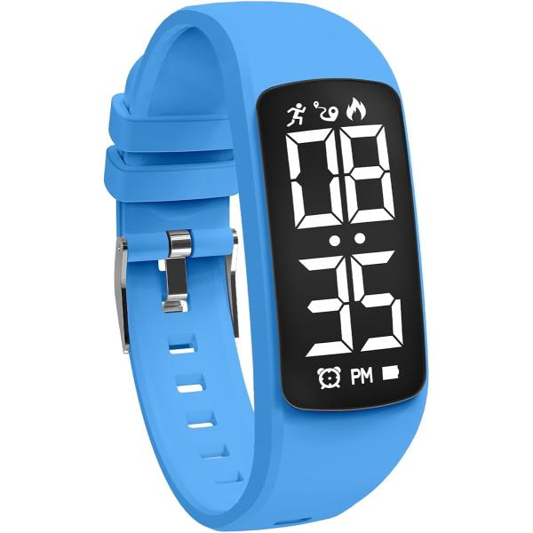 腕時計 子供 活動量計 キッズ デジタル腕時計 IP67防水 充電式 スポーツウォッチ 歩数計 距離...