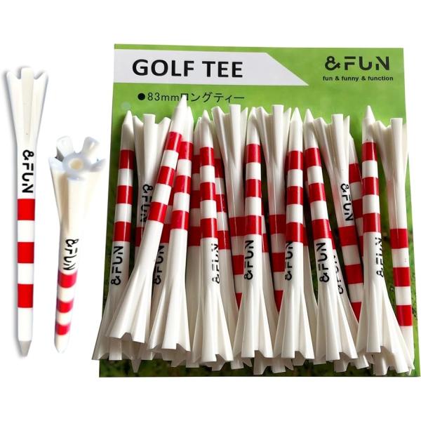 ロングティー 83mm 目盛り付 飛ばし屋 定番ゴルフティー アンドファン(レッド)