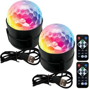 お買得❤️カラーライト付き⭐️CDプレイヤー⭐️Bluetooth⭐️リモコン付き ミラーボール ディスコライト ステージライト LED ポータブル 7色