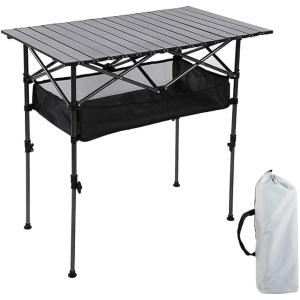 アウトドア　フォールディングテーブル CAPTAIN STAG アウトドアテーブル 45×90cm 高さ4段階調節付
