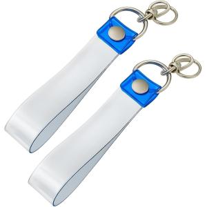 銀テープホルダー 収納ケース キーホルダー ストラップ 保管 2本 B(ブルー)
