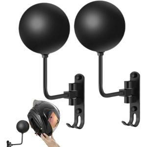 ヘルメット スタンド ホルダー 壁掛け ハンガー ディスプレイ 置き バイク 収納 壁掛けx2個(ブラック)