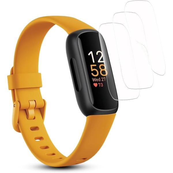 3枚セットFor Fitbit inspire3 用 フィルム 柔らかいTPU製 3D全面保護 薄い...
