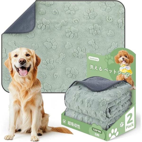 超吸収 洗えるペットシーツ 漏れ防止 滑り止め おしっこシート 丸ごと洗える 速乾 中型 大型(グレ...