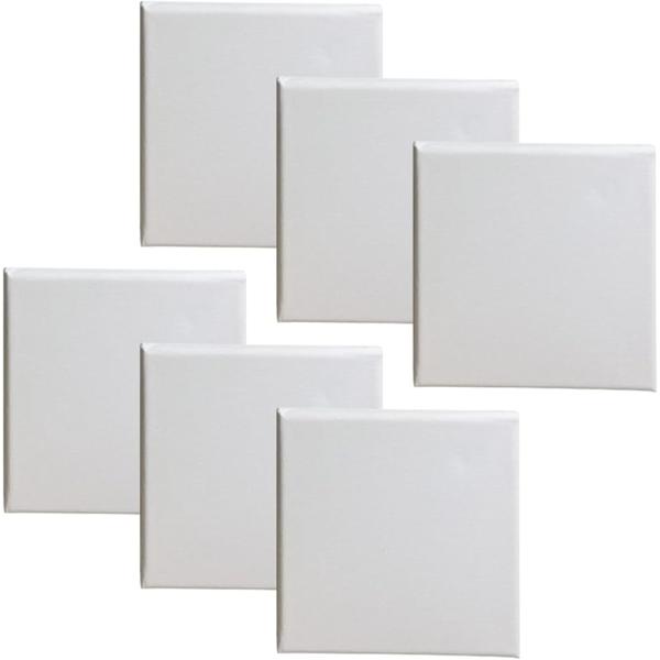 キャンバス キャンバスボード 画材 ミニキャンバス 正方形 アート 油絵 水彩画 デッサン(ホワイト...