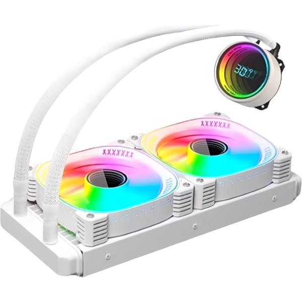 【互換品】COOLMOON 簡易水冷クーラー 温度表示機能付き インフィニティ―ミラー CPUクーラ...