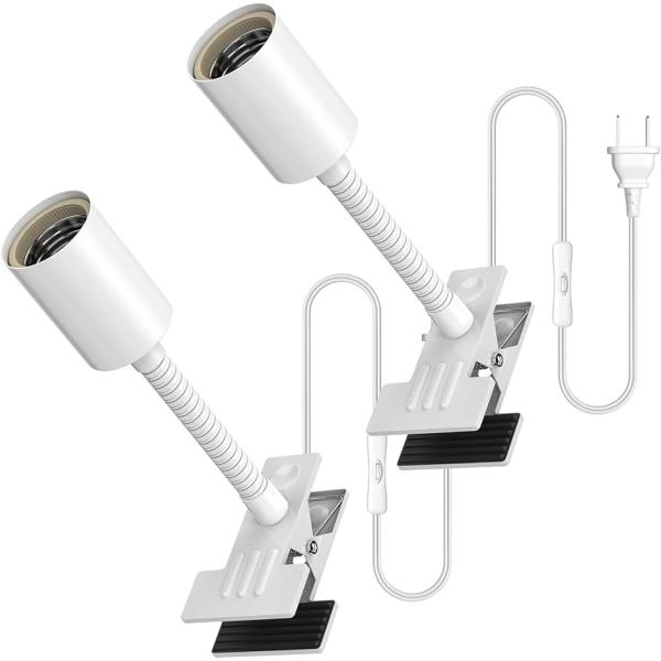 電球ソケット E26 クリップライトソケット 植物育成ライトに適しています スイッチ付き(ホワイト，...