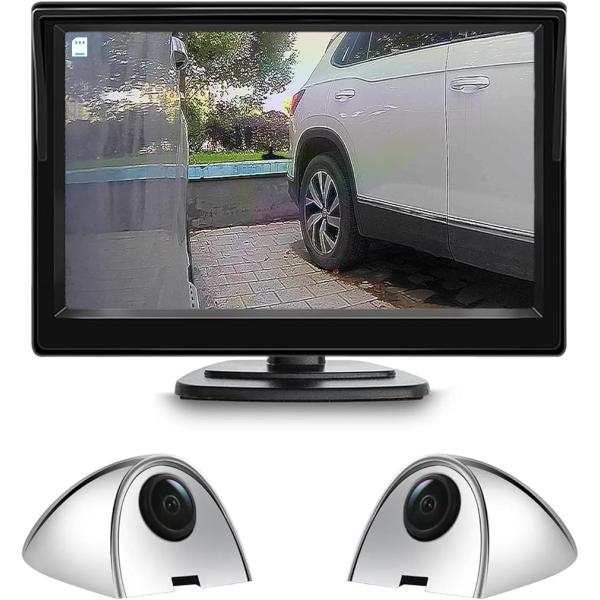 5インチモニター 2個サイドカメラセット AHD1080P IPS液晶モニター ドアミラー死角確認 ...