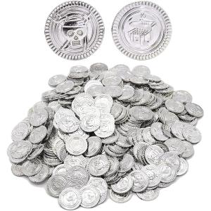 金貨 アンティーク コイン カジノ 宝箱 お金 古銭 海賊 300枚 (シルバー)
