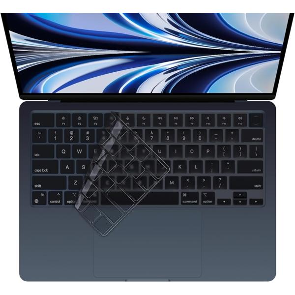 Macbook Pro/Air M2 M3 キーボードカバー 日本メーカー品 US配列 TPU超極薄...