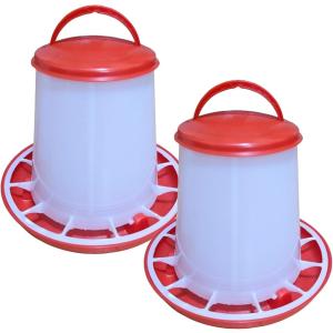自動 餌やり 水やり ひよこフィーダー 給水器 餌入れ 水入れ エサ うずら チキン にわとり アヒル 鶉 MDM (給餌器(1kg)　2セット)