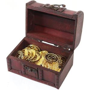 宝箱 アンティーク 風 海賊 パイレーツ 財宝 お宝 金貨 秘宝 ゴールド