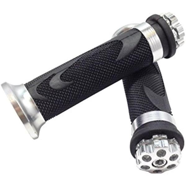 【互換品】 バイク グリップ ラバー アルミ バーエンド 汎用 6角エンドタイプ 22.2mm nk...