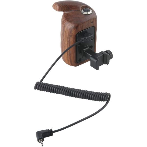 【互換品】 木製ハンドグリップ カメラケージハンドル NATOクランプ付き 左手用 ウッドグリップ ...