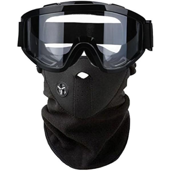 H＆Co.selectクリアーレンズ ゴーグル フェイスマスク セット 耐衝撃(ブラック)