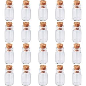 20本セット コルク付き ガラス ミニチュア ボトル 瓶 ビン ビーズ アクセサリー パーツ アクセサリーパーツ MDM( 18x10mm)｜zebrand-shop