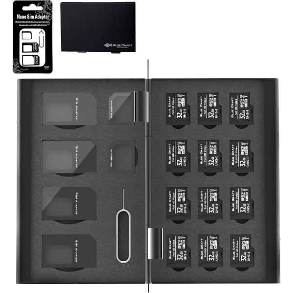 SIMカード・SDカードケース 2in1 ハイブリッド 万能 合計18枚収納SIM4枚 + micr...