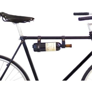 カナダ製 レザー自転車ボトルラック ドリンクホルダー ワインボトルラック ペットボトル MDM( ブラック,  ブラック)｜zebrand-shop