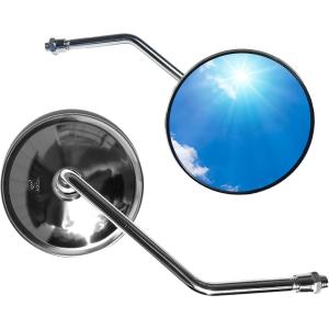 バイク用 丸型メッキミラー 汎用品 M10正ネジ 左右セット S-264