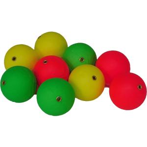 発泡ウキ シモリ玉 中通し玉 3色入り ぶっこみ サビキ 玉浮き 釣り仕掛け( 蛍光グリーン・蛍光レ...