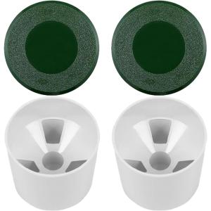 ゴルフカップ グリーンホールカップ ゴルフホールカップ パター 練習 フラッグ プラスチック製 2個セット( 白緑)｜zebrand-shop
