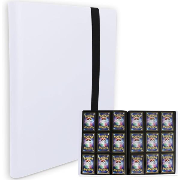 カードファイル トレカ バインダー 360枚収納 カードケース スリーブ対応( 白)