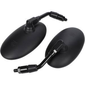 クラシック アルミ スクエア ミラー 汎用 10mm 8mm アダプター2個付き