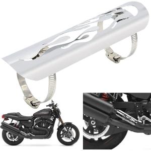 バイク オートバイ マフラー ガード ヒール プロテクター エキゾーストパイプ シールド 断熱 汎用( シルバー)｜zebrand-shop