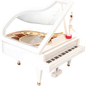 オルゴール ピアノ型 音楽ボックス バレリーナ 付き インテリア おもちゃ プレゼント お祝い Ｍ( Ｍ 15Wx16Dx9.2H)｜zebrand-shop