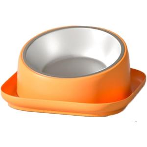 ペット フードボウル 餌台 餌入れ 水入れ ステンレス 餌皿 ご飯 食器台 猫 小型犬( 橙色,  シングル)｜zebrand-shop