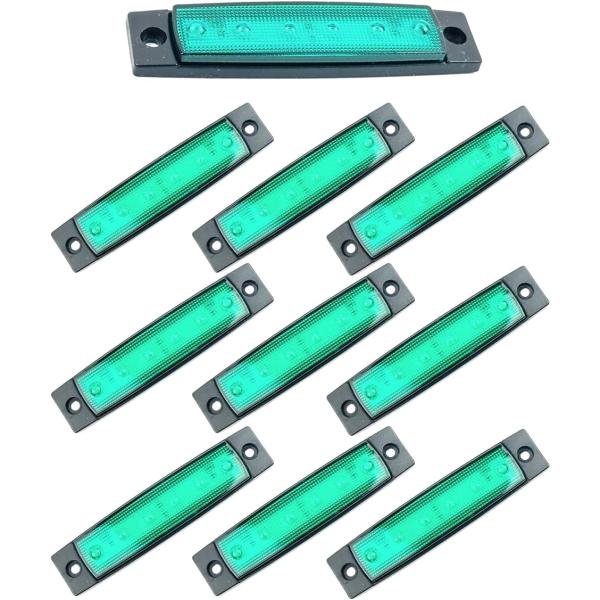 LED サイドマーカー ランプ 12V 24V 兼用 青 6連 防塵 防水 トラック トレーラー 汎...