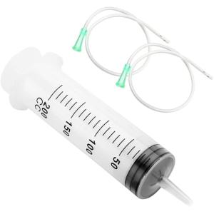 注射器 シリンジ チューブ 液体 エア抜き オイル 耐油 工作用 計量 園芸 プラスチック (クリア, 200ml)