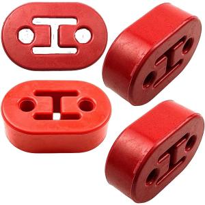 【互換品】マフラーハンガー 吊りゴム マウント リング 自動車 汎用 厚み 25mm 強度UP 経年劣化 11mm 2穴(レッド4個)