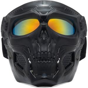 スカルフェイスマスク サバゲーマスク サイズ調整可能 髑髏モチーフ( ブラック)｜zebrand-shop