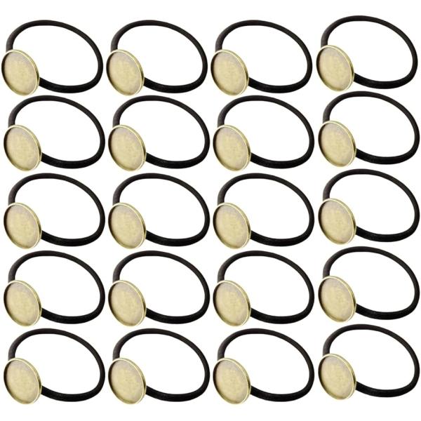 ヘアゴム 台座 付き ミール皿 20mm 径 セッティング 金具 留め具 DYI アクセサリー 20...